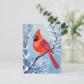Red Cardinal | Winter Watercolor Holiday Card シーズンカード (スタンド正面)