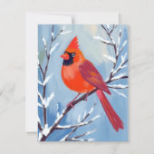 Red Cardinal | Winter Watercolor Holiday Card シーズンカード (正面)