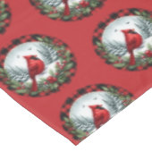 Red Cardinal with Holly Berries テーブルクロス (アングル)