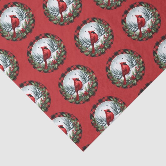 Red Cardinal with Holly Berries 薄葉紙 (詳細)