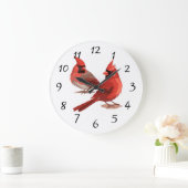 red cardinals Wall Clock ラージ壁時計 (ホーム)