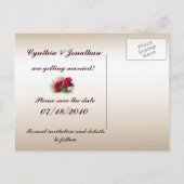 Red Carnations日付の保存 案内ポストカード (裏面)