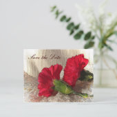 Red Carnations日付の保存 案内ポストカード (スタンド正面)