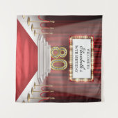 Red Carpet 80th Birthday Backdrop banner タペストリー (正面(横))