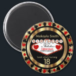 Red Casino Poker Chip Birthday マグネット<br><div class="desc">Red Casino Poker Chip Birthday Magnet ready for you to personalize. 📌If you need further customization, please click the "Click to Customize further" or "Customize or Edit Design" button and use our design tool to resize, rotate, change text color, add text and so much more. ⭐This Product is 100% Customizable....</div>