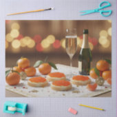 Red Caviar, Champagne, Tangerines, Festive Dinner 薄葉紙 (クラフト)