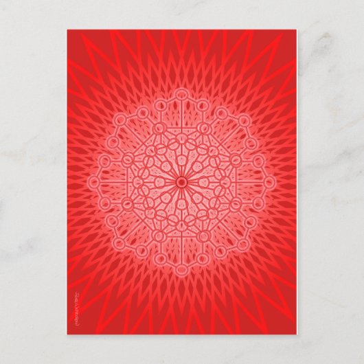 Red Chakra Mandala Sacred Geometry ポストカード (正面)