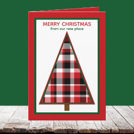Red Change of Address Holiday Moving Announcement  シーズンカード