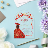 Red Charro Quinceanera Acrylic Invitation アクリル招待状 (インサイチュ (ウェディング))
