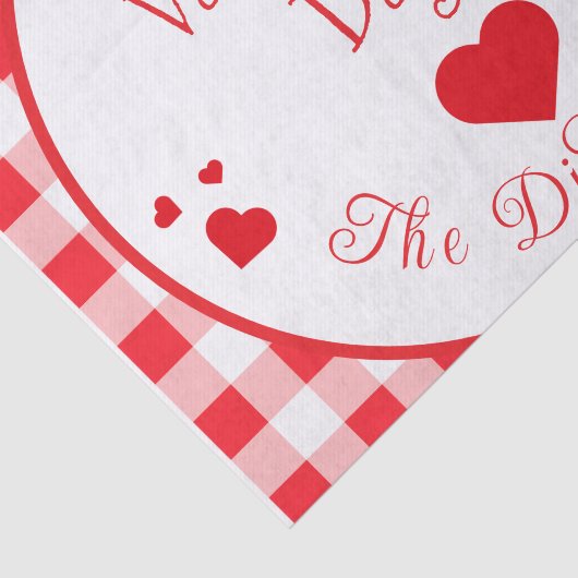 Red Check Red Hearts Valentine's Day 薄葉紙 (詳細)