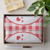 Red Check Red Hearts Valentine's Day 薄葉紙 (ギフト)