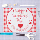 Red Check Red Hearts Valentine's Day 薄葉紙 (クラフト)