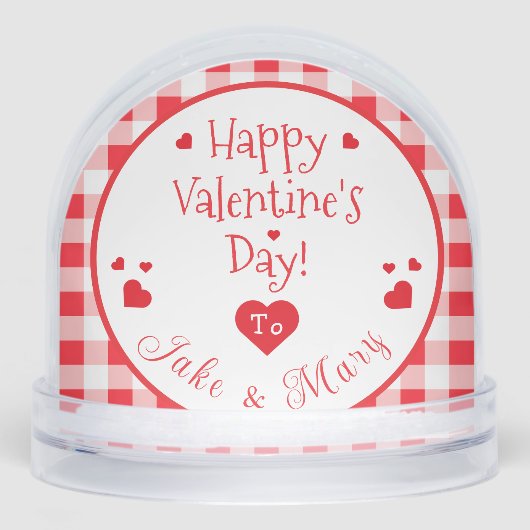 Red Check Red Hearts Valentine's Day PHOTO (正面)