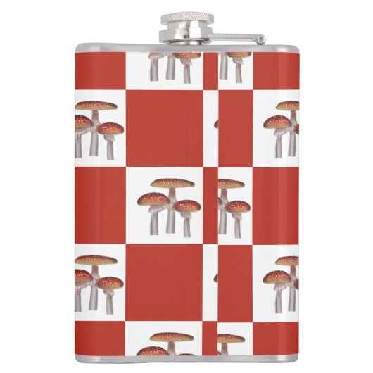 Red check with mushroom フラスク (裏面)