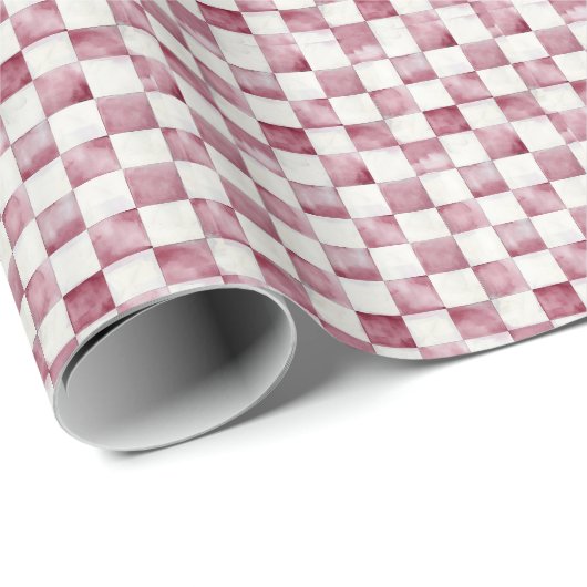 Red Checkered Decorative Gift Wrap Paper ラッピングペーパー (ロールコーナー)