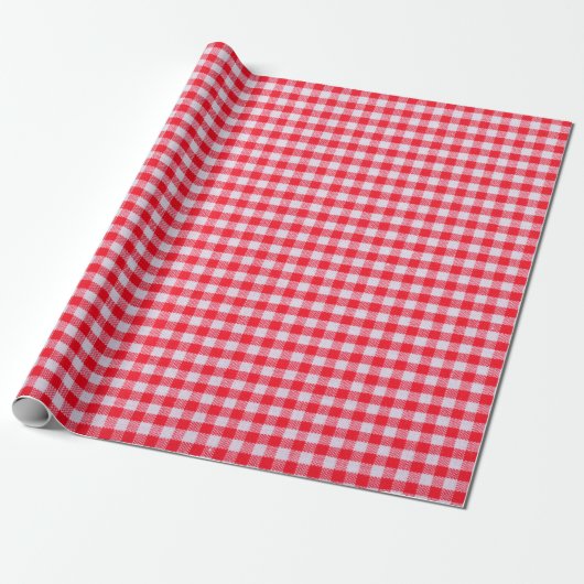Red checkered fabric closeup , tablecloth texture ラッピングペーパー (アンロールド)