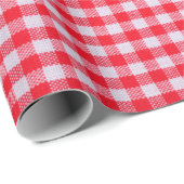 Red checkered fabric closeup , tablecloth texture ラッピングペーパー (ロールコーナー)