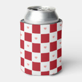 Red Checkered Love Can Cooler 缶クーラー (缶正面)