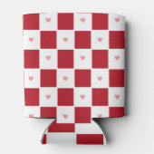 Red Checkered Love Can Cooler 缶クーラー (裏面)