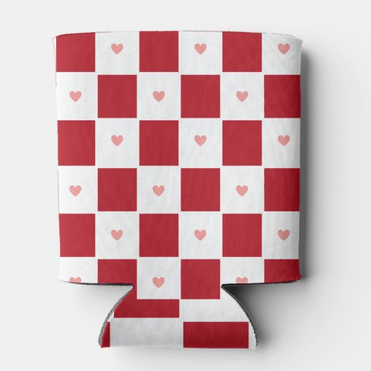 Red Checkered Love Can Cooler 缶クーラー (裏面)