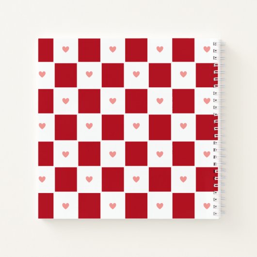 Red Checkered Love Notebook ノートブック (裏面)