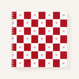 Red Checkered Love Notebook ノートブック