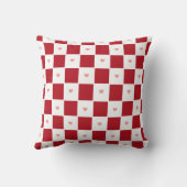 Red Checkered Love Throw Pillow クッション (裏面)