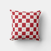 Red Checkered Love Throw Pillow クッション (正面)
