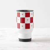 Red Checkered Love Travel Mug トラベルマグ (中央)