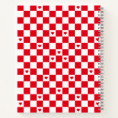 Red Checkered Pattern Background ノートブック (裏面)