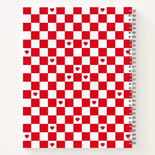 Red Checkered Pattern Background ノートブック (裏面)
