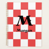 Red Checkered Pattern Background Planner プランナー手帳 (正面)