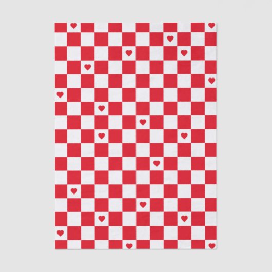 Red Checkered Pattern Background Tissue Paper 薄葉紙 (正面)