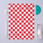 Red Checkered Pattern Background Tissue Paper 薄葉紙 (クラフト)
