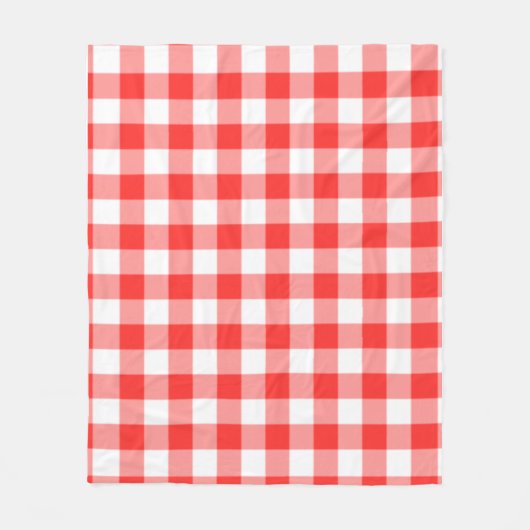 Red Checkered Square Seamless Pattern  フリースブランケット (正面)