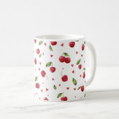 Red Cherries & Hearts Valentine's Day コーヒーマグカップ (正面右)
