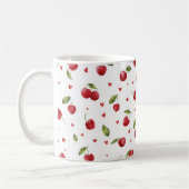 Red Cherries & Hearts Valentine's Day コーヒーマグカップ (左)
