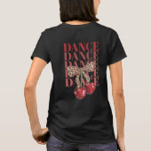 Red Cherries Leopard Bow Dance Dance Dance Slogan  Tシャツ (裏面)