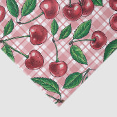 Red cherries on pink gingham 薄葉紙 (詳細)