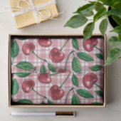 Red cherries on pink gingham 薄葉紙 (ギフト)
