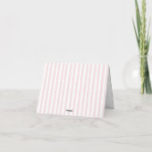 Red Cherries with Bow & Classy Preppy Pink Stripes サンキューカード (裏面)