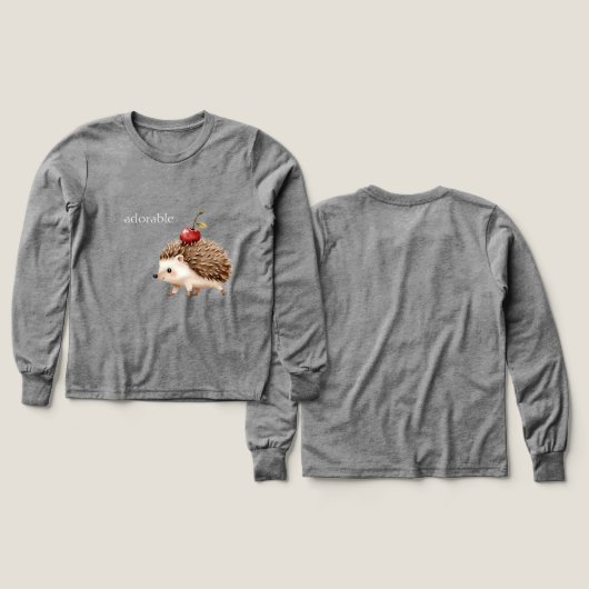 Red Cherry Adorable Hedgehog (デザイン 正面＆背面)