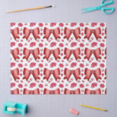 Red Cherry Bow Seamless Pattern Cute Coquette Gift 薄葉紙 (クラフト)