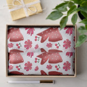 Red Cherry Bow Seamless Pattern Cute Coquette Gift 薄葉紙 (ギフト)