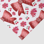 Red Cherry Bow Seamless Pattern Cute Coquette Gift 薄葉紙 (詳細)