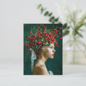 Red Cherry Crown Romantic Portrait シーズンポストカード (スタンド正面)