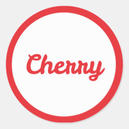 RED Cherry Flavor Round Sticker ラウンドシール
