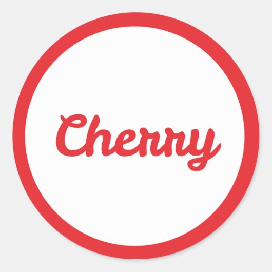 RED Cherry Flavor Round Sticker ラウンドシール (正面)