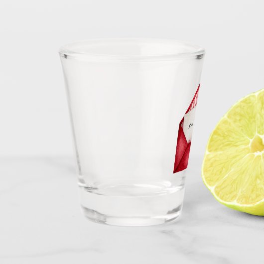 Red Cherry Heart Envelope Valentine's Day ショットグラス (左)