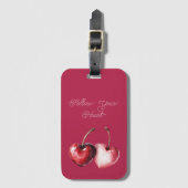 Red Cherry Hearts ラゲッジタグ (正面縦)